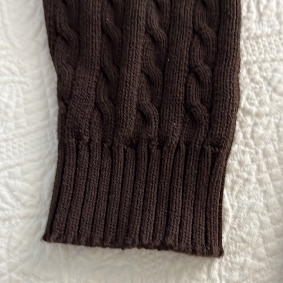Ralph Lauren, Chocolate Brown Cableknit, Crew Neck Pullover Sweater Medium - Picture 5 of 9